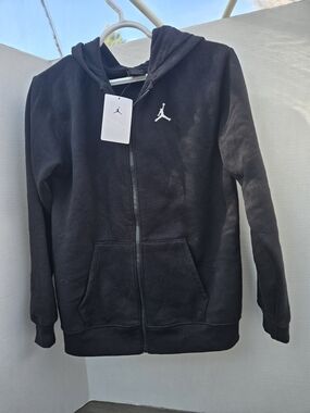 Jordan Black Zip-Up Hoodie with White Jumpman Logo